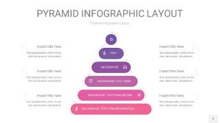 粉紫色3D金字塔PPT信息图表9