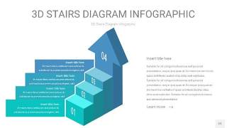 青色渐变3D阶梯PPT图表23
