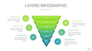 浅绿色3D分层PPT信息图48