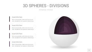 深紫色3D球体切割PPT信息图2