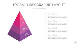 粉紫色3D金字塔PPT信息图表5