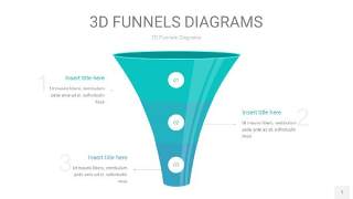 天蓝绿3D漏斗PPT信息图表1