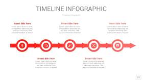 红色时间轴PPT信息图27