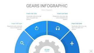 天蓝色齿轮PPT信息图10