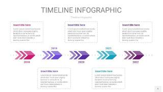 粉紫蓝色时间轴PPT信息图9
