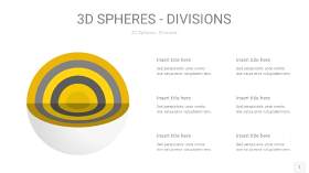 灰黄色3D球体切割PPT信息图1