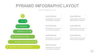 草绿色3D金字塔PPT信息图表10