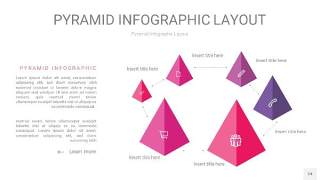 粉紫色3D金字塔PPT信息图表24