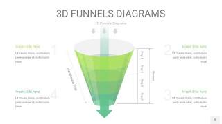 草绿色3D漏斗PPT信息图表9