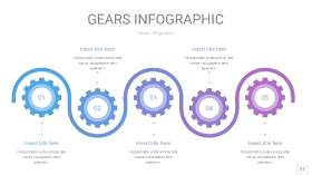 紫蓝色齿轮PPT信息图17