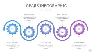 紫蓝色齿轮PPT信息图17