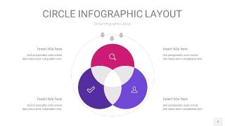 玫瑰紫色圆形PPT信息图2