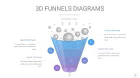 铁蓝色渐变3D漏斗PPT信息图表8