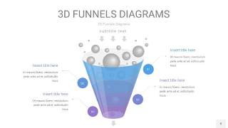 铁蓝色渐变3D漏斗PPT信息图表8