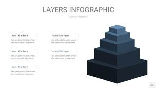 深天蓝色3D分层PPT信息图15