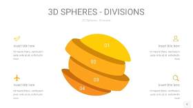 黄色3D球体切割PPT信息图9