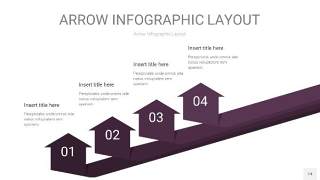 深紫色箭头PPT信息图表14