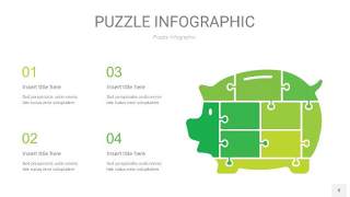 绿色拼图PPT图表8