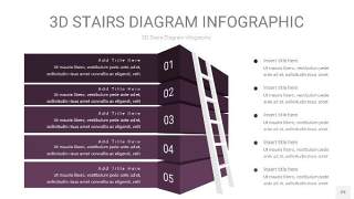 渐变深紫色3D阶梯PPT图表29