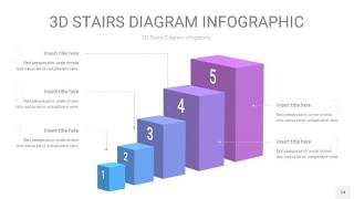 渐变紫蓝色3D阶梯PPT图表24