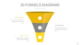 黄灰色3D漏斗PPT信息图表1