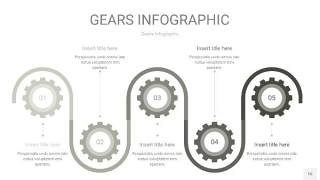 灰色齿轮PPT信息图16
