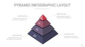 中紫色3D金字塔PPT信息图表1