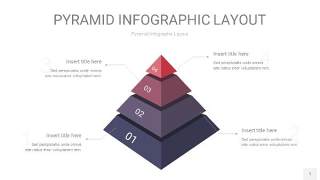 中紫色3D金字塔PPT信息图表1