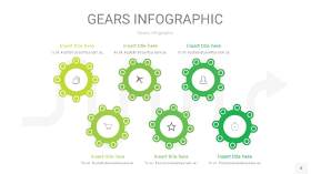 嫩绿色齿轮PPT信息图8