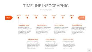 橘红色时间轴PPT信息图17
