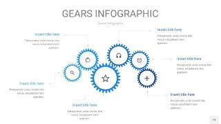 天蓝色齿轮PPT信息图14