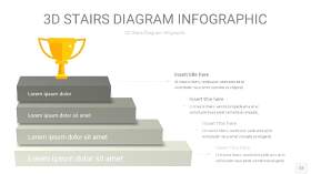 灰色3D阶梯PPT图表12
