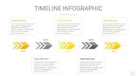 灰黄色时间轴PPT信息图9