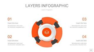 橘红色3D分层PPT信息图41