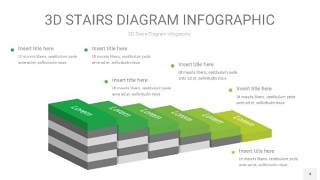 渐变绿色3D阶梯PPT图表4