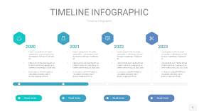 蓝绿色时间轴PPT信息图5