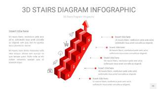 红色3D阶梯PPT图表26