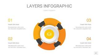 黄色3D分层PPT信息图41