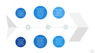 蓝色鱼骨PPT信息图表9