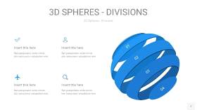 渐变蓝色3D球体切割PPT信息图7