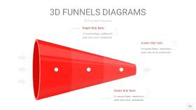 红色3D漏斗PPT信息图表10