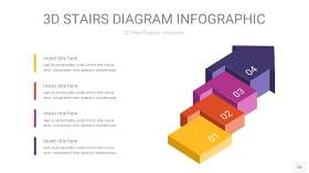彩色3D阶梯PPT图表20