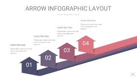 中紫色箭头PPT信息图表14