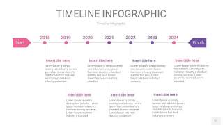渐变粉色时间轴PPT信息图17