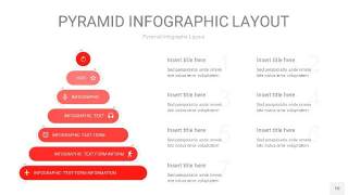 红色3D金字塔PPT信息图表10