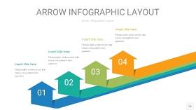 黄蓝绿箭头PPT信息图表14