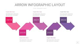 粉紫色箭头PPT信息图表7