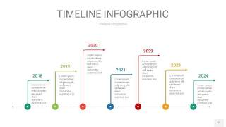 红蓝绿色时间轴PPT信息图12