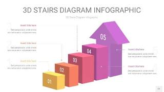 渐变紫黄色3D阶梯PPT图表22