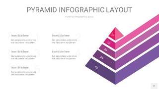 粉紫色3D金字塔PPT信息图表21